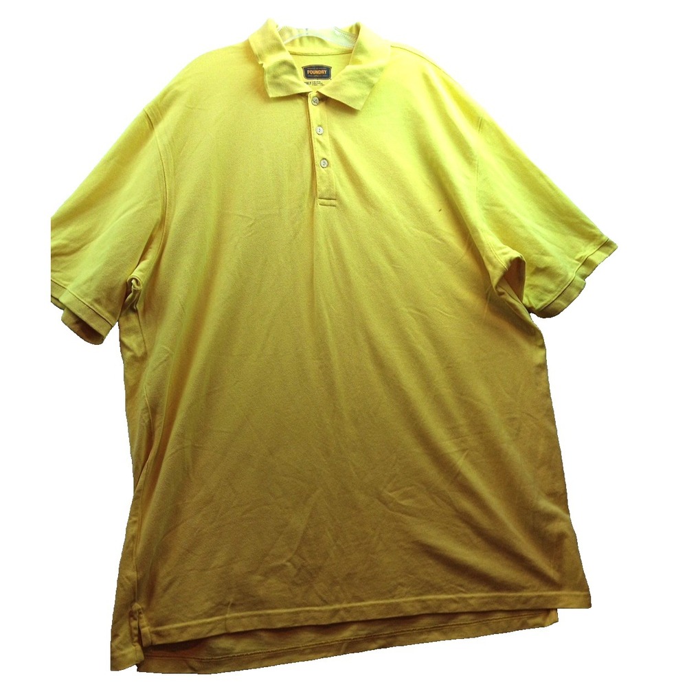 Foundry Supply Co Polo Shirt‎ Mens 2XLT Tall Yellow Short Sleeve Polo Shirt